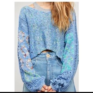 Free People Multicolor V-Neck Sweater